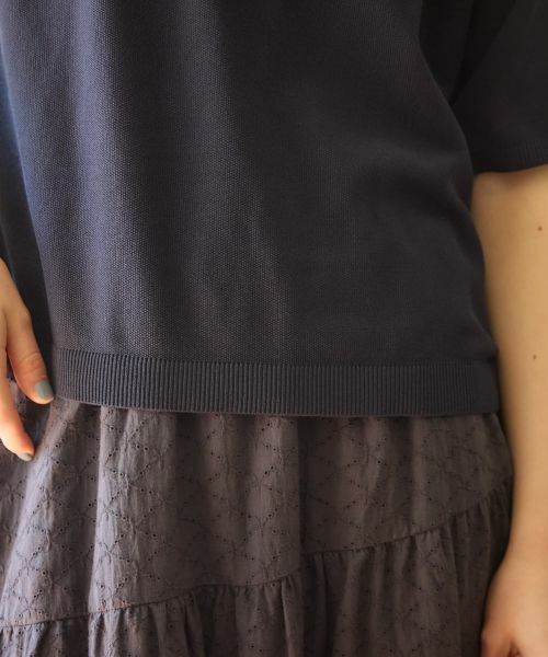 CARA O CRUZ / キャラ・オ・クルス ポロシャツ | スカラップ襟ニットポロシャツ | 詳細13