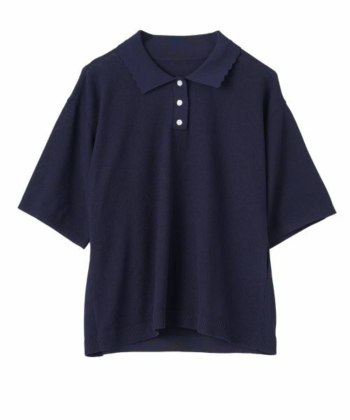 CARA O CRUZ / キャラ・オ・クルス ポロシャツ | スカラップ襟ニットポロシャツ | 詳細15