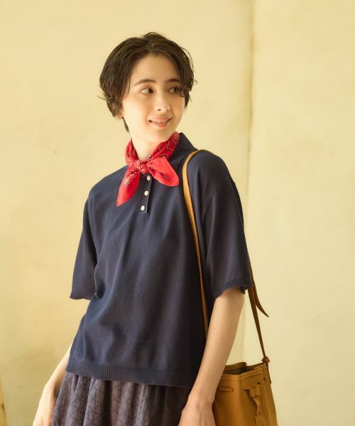 CARA O CRUZ / キャラ・オ・クルス ポロシャツ | スカラップ襟ニットポロシャツ | 詳細2