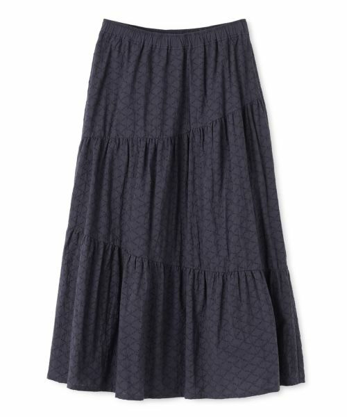 CARA O CRUZ / キャラ・オ・クルス ミニ・ひざ丈スカート | アイレットティアードスカート（ネイビー）