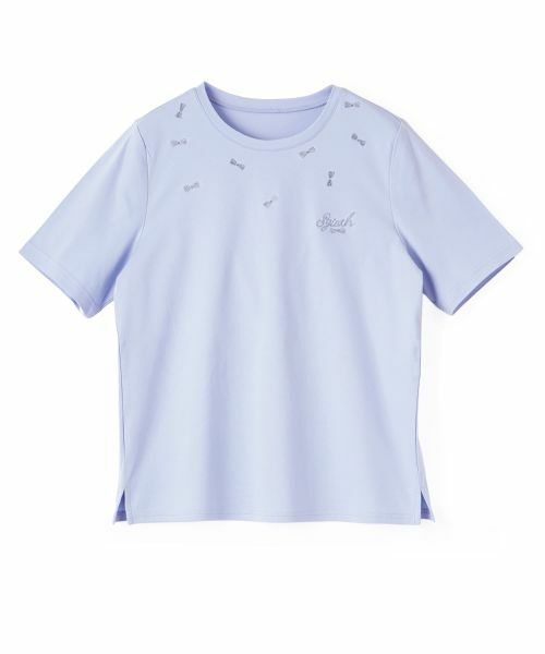 CARA O CRUZ / キャラ・オ・クルス Tシャツ | 刺繍クルーネックカットソー【CoC by CARA O CRUZ】（スカイブルー）