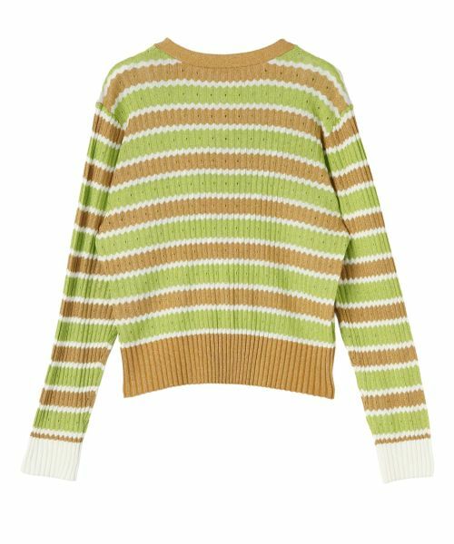 CARA O CRUZ / キャラ・オ・クルス カーディガン・ボレロ | パンチング柄ボーダーカーディガン【CoC by CARA O CRUZ】 | 詳細2