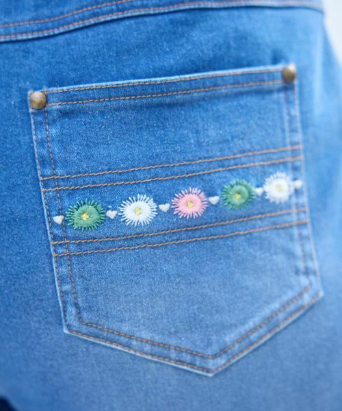 CARA O CRUZ / キャラ・オ・クルス デニムパンツ | 【ストレッチ】花刺繍ウォッシュデニムパンツ | 詳細26