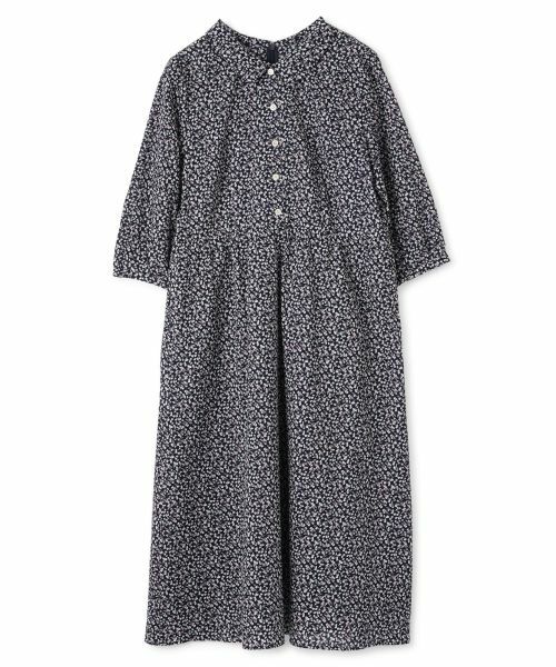 CARA O CRUZ / キャラ・オ・クルス ドレス | 小花柄シャツワンピース（ネイビー）
