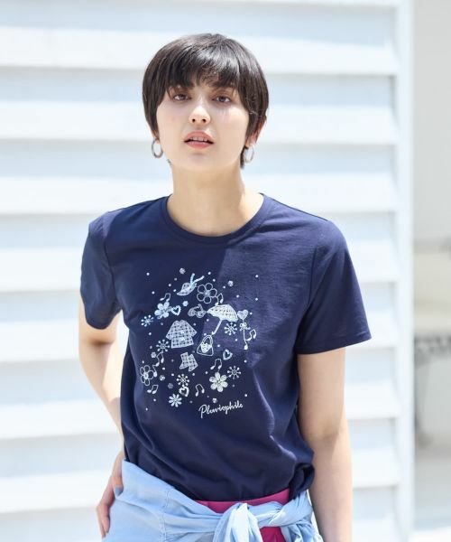 CARA O CRUZ / キャラ・オ・クルス カットソー | 【接触冷感】レインモチーフTシャツ | 詳細2