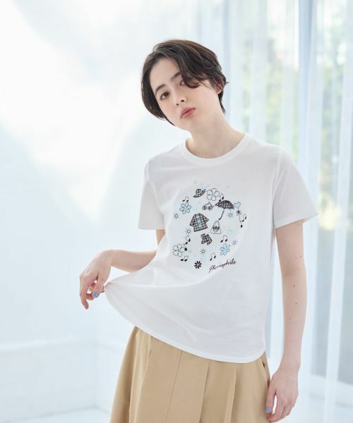 CARA O CRUZ / キャラ・オ・クルス カットソー | 【接触冷感】レインモチーフTシャツ | 詳細5