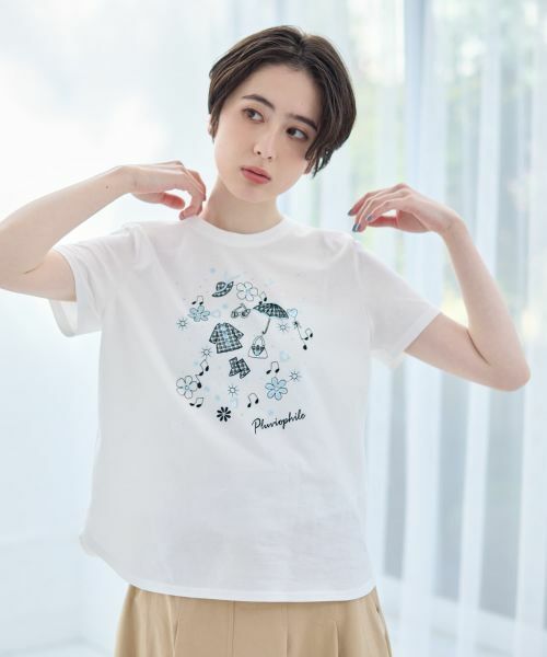 CARA O CRUZ / キャラ・オ・クルス カットソー | 【接触冷感】レインモチーフTシャツ | 詳細6
