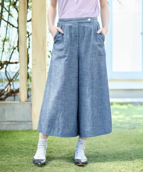 CARA O CRUZ / キャラ・オ・クルス その他パンツ | 接触冷感 洗える ワイドデニムパンツ【CoC by CARA O CRUZ】 | 詳細1