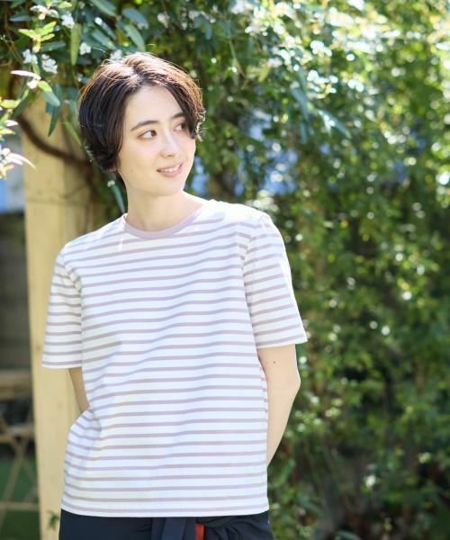 CARA O CRUZ / キャラ・オ・クルス Tシャツ | 接触冷感 洗える ボーダーTシャツ【CoC by CARA O CRUZ】 | 詳細5