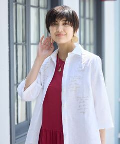 CARA O CRUZ / キャラ・オ・クルス シャツ・ブラウス | 洗える ロゴ刺繍の麻シャツ【FABIO DANI】