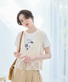 CARA O CRUZ / キャラ・オ・クルス その他小物 | 透かし編みニットジレ