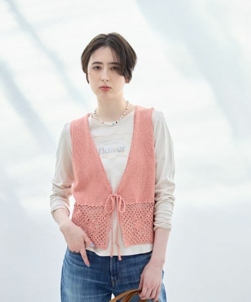 CARA O CRUZ / キャラ・オ・クルス その他小物 | 透かし編みニットジレ | 詳細10