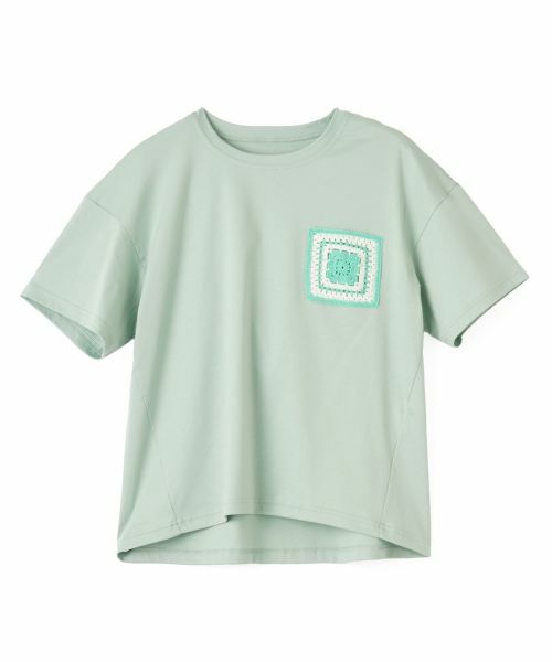 CARA O CRUZ / キャラ・オ・クルス Tシャツ | 【接触冷感】グラニースクエア風Tシャツ【CoC by CARA O CRUZ】(ミントグリーン)