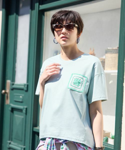 CARA O CRUZ / キャラ・オ・クルス Tシャツ | 【接触冷感】グラニースクエア風Tシャツ【CoC by CARA O CRUZ】 | 詳細1