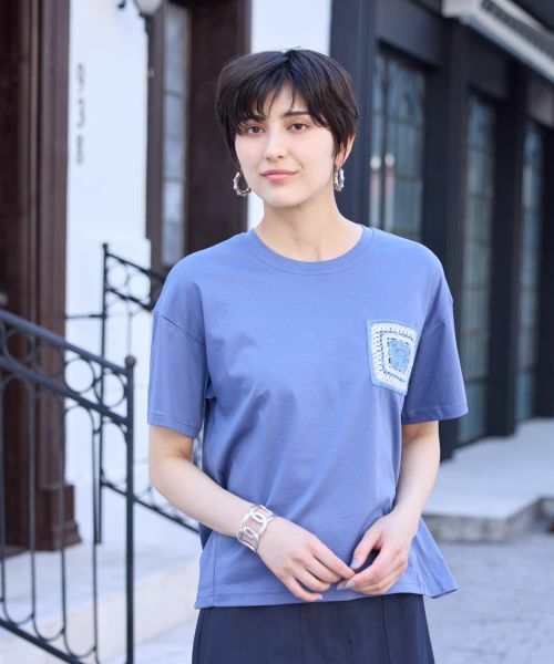 CARA O CRUZ / キャラ・オ・クルス Tシャツ | 【接触冷感】グラニースクエア風Tシャツ【CoC by CARA O CRUZ】 | 詳細10
