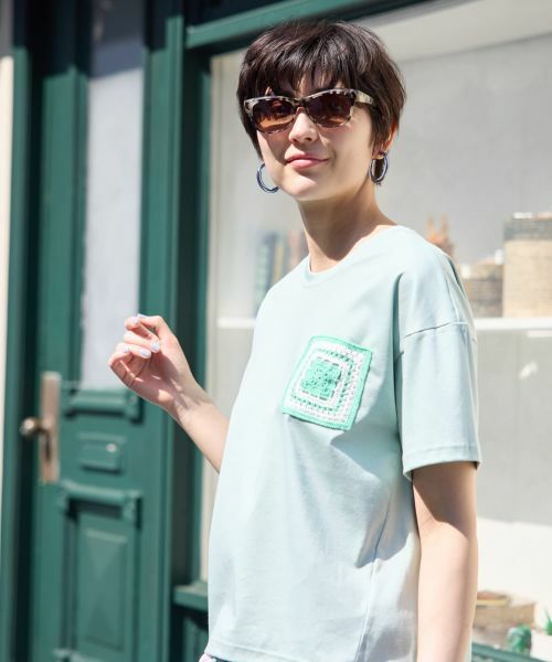 CARA O CRUZ / キャラ・オ・クルス Tシャツ | 【接触冷感】グラニースクエア風Tシャツ【CoC by CARA O CRUZ】 | 詳細3