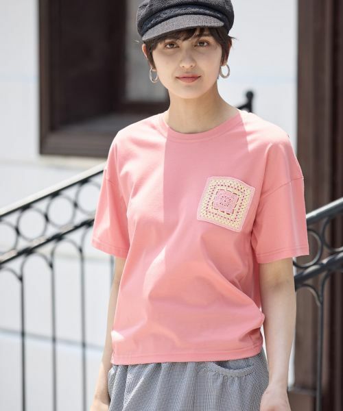 CARA O CRUZ / キャラ・オ・クルス Tシャツ | 【接触冷感】グラニースクエア風Tシャツ【CoC by CARA O CRUZ】 | 詳細9