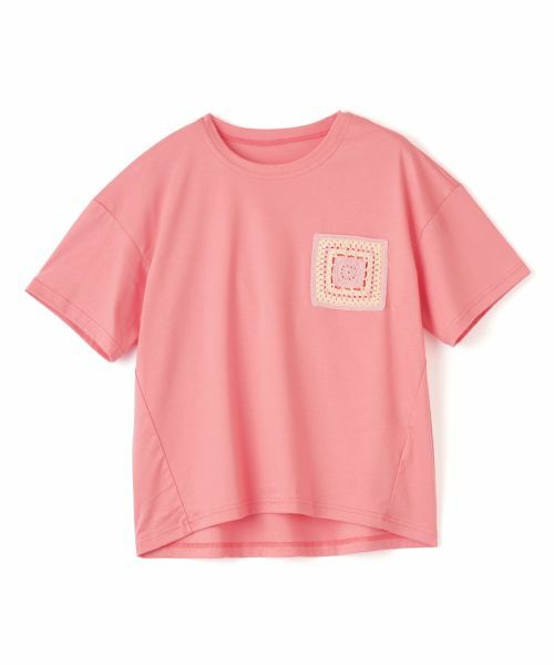 CARA O CRUZ / キャラ・オ・クルス Tシャツ | 【接触冷感】グラニースクエア風Tシャツ【CoC by CARA O CRUZ】(ピンク系)