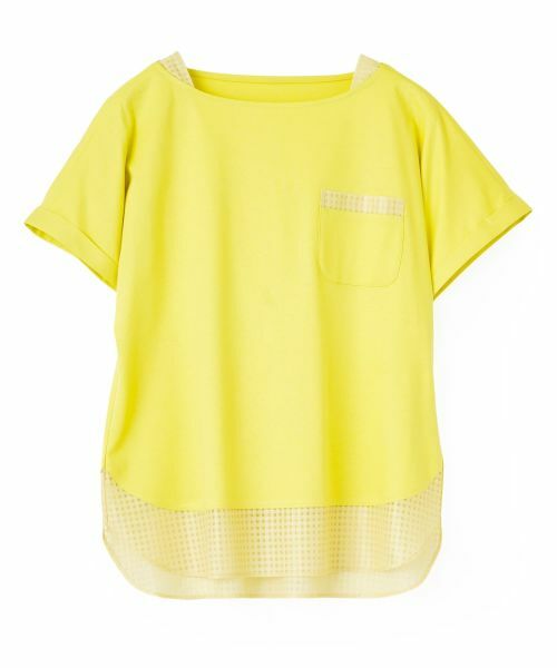 CARA O CRUZ / キャラ・オ・クルス Tシャツ | メッシュ切替ワンポケットカットソー【CoC by CARA O CRUZ】（イエロー）