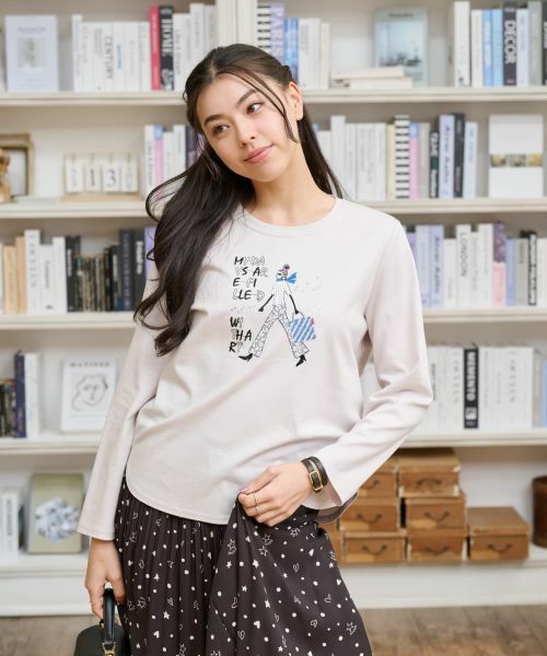 CARA O CRUZ / キャラ・オ・クルス カットソー | 【接触冷感】ガールモチーフTシャツ | 詳細1
