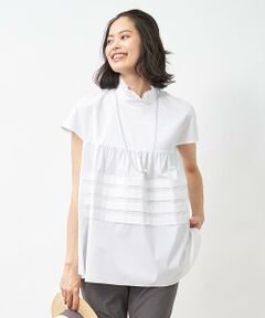 ＊＊CARA O CRUZ__ / キャラ・オ・クルス シャツ・ブラウス | フリル衿のチュニックブラウス