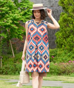 ＊＊CARA O CRUZ__ / キャラ・オ・クルス シャツ・ブラウス | 洗える ジオメトリックチュニックブラウス