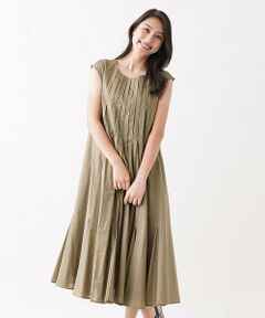 ＊＊CARA O CRUZ__ / キャラ・オ・クルス ミニ丈・ひざ丈ワンピース | 洗える タックワンピース