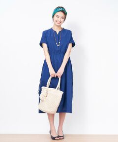 ＊＊CARA O CRUZ__ / キャラ・オ・クルス ミニ丈・ひざ丈ワンピース | 洗える ウエストドロストワンピース