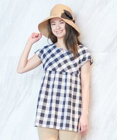 ＊＊CARA O CRUZ__ / キャラ・オ・クルス シャツ・ブラウス | 洗える チェックのチュニックブラウス