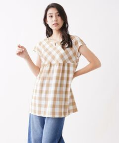 ＊＊CARA O CRUZ__ / キャラ・オ・クルス シャツ・ブラウス | 洗える チェックのチュニックブラウス
