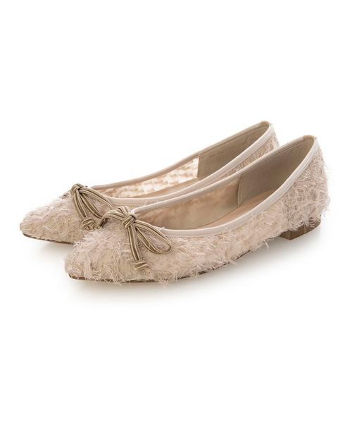 carino / カリーノ フラットシューズ | ポインテッドトゥバレエシューズ(ライトベージュキジ)