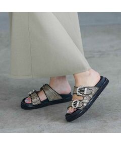 carino / カリーノ サンダル | 厚底ビジューバックルサンダル