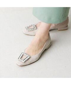 carino / カリーノ フラットシューズ | スクエアビジューフラットパンプス