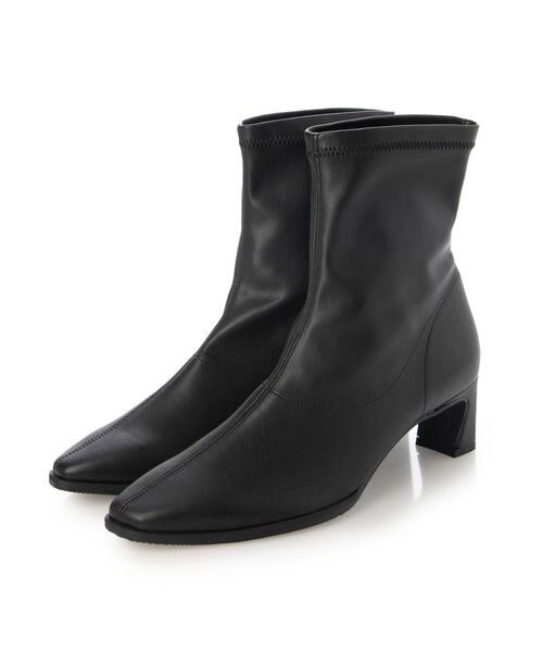 carino / カリーノ ブーツ（ショート丈） | 【レイン対応】フレアヒールストレッチブーツ | 詳細1