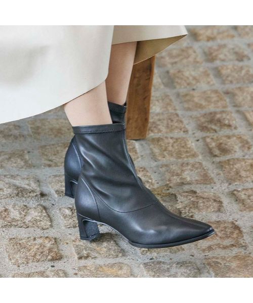 carino / カリーノ ブーツ（ショート丈） | 【レイン対応】フレアヒールストレッチブーツ | 詳細7