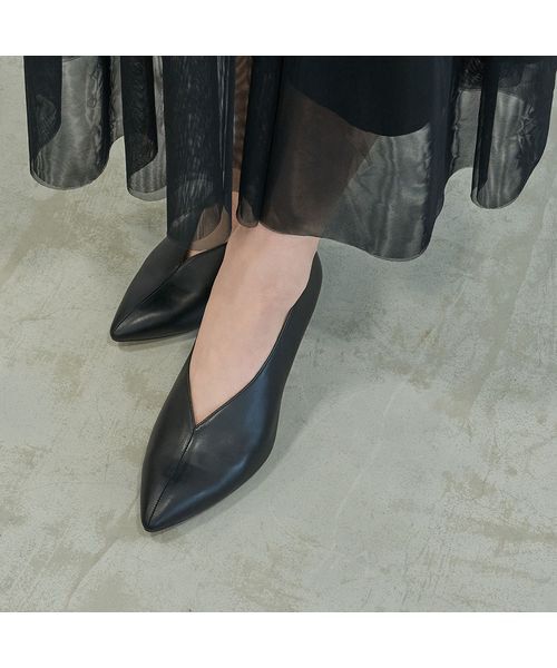 carino / カリーノ パンプス | カバードポインテッドトゥパンプス(ブラック)