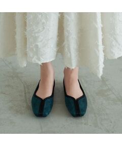 carino / カリーノ フラットシューズ | スクエアトゥ切り替えデザインフラットパンプス