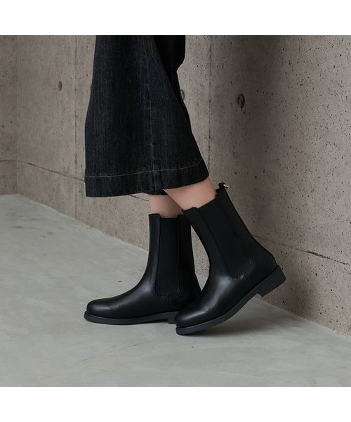 carino/カリーノ 【レイン対応】サイドゴアショートブーツ ブラック S(22.5) carino/カリーノ 【レイン対応】サイドゴアショートブーツ ブラック S(22.5)