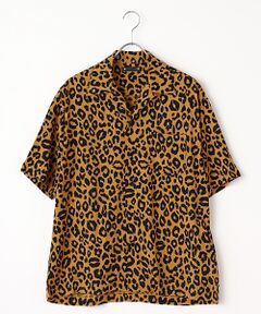 MINEDENIM Lips Leopard Print Open Collar SH