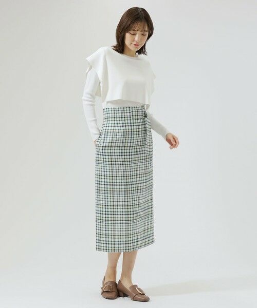 CAST: / キャスト コロン ロング・マキシ丈スカート | 【洗える】ブロックチェックプリントツイードスカート | 詳細1