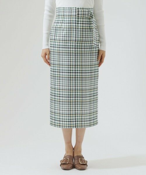 CAST: / キャスト コロン ロング・マキシ丈スカート | 【洗える】ブロックチェックプリントツイードスカート | 詳細2