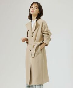 【NAVY】ノーカラートレンチコート