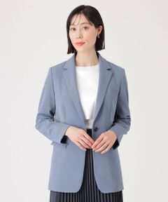 【NAVY】【洗えるセットアップ】ストレッチツイルテーラードジャケット