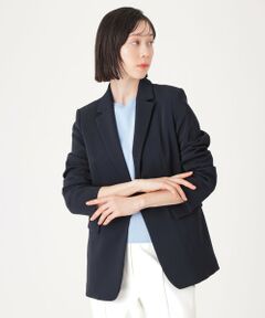 【NAVY】【洗えるセットアップ】ストレッチツイルテーラードジャケット