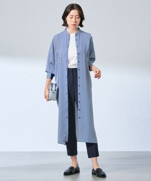 CAST: / キャスト コロン ロング・マキシ丈ワンピース | 【NAVY】【1枚着でも羽織りでも】ストライプワンピース | 詳細3