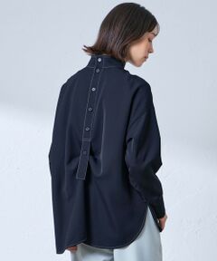 【NAVY】【大人気定番】バックボタンブラウス