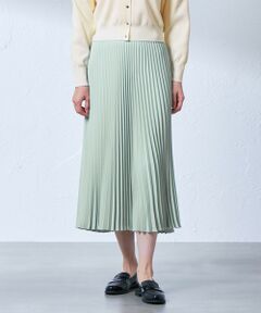 【人気スカート】マットサテンプリーツスカート