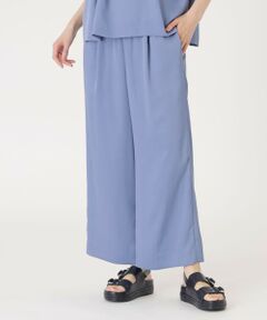 【オンでもオフでも活躍/セットアップ】シルキーツイルセミフレアパンツ