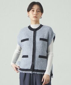 CAST: / キャスト コロン ニット・セーター | 【オンでもオフでも活躍】ツイード調ニットジレ