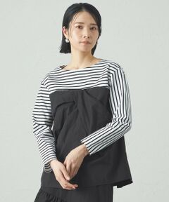 CAST: / キャスト コロン カットソー | 【セットアップ対応/1枚で着映える】ビスチェコンビボーダーカットソー